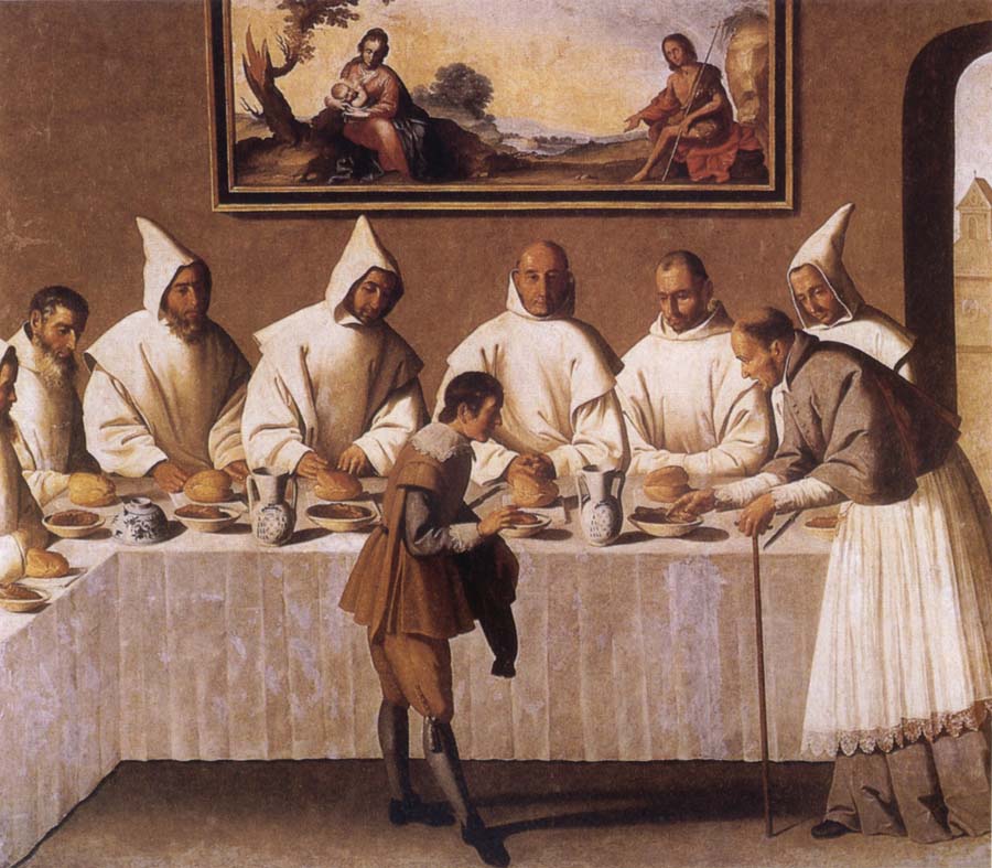 Francisco de Zurbaran St Hugo of Grenoble in the Carthusian Refectory